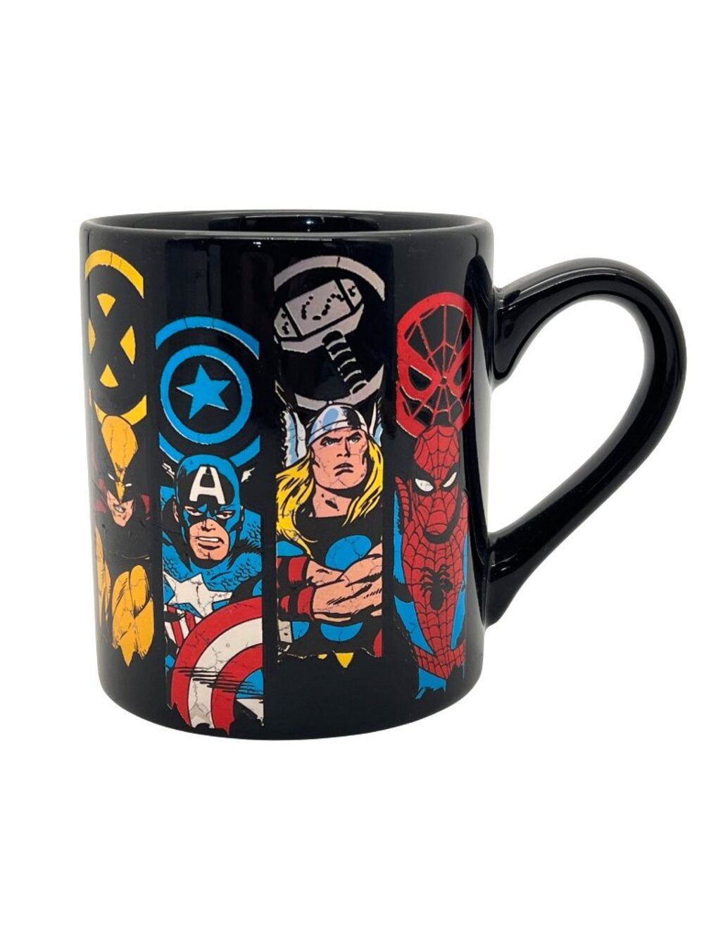 Marvel Comics Coffee Cup Mug Wolverine Captain America Thor Spider-Man 4"x3"